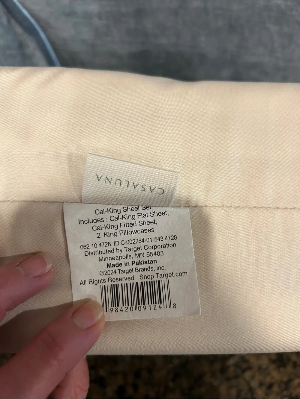 Casaluna 400 thread count Percale California King Sheet Set - Ivory - Picture 2 of 4